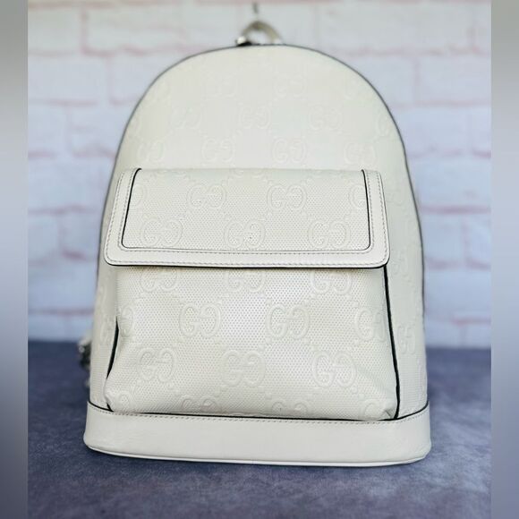 Gucci Embossed Leather Print Gg Backpack main image 15